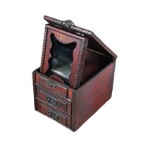 Magideal - Joyero De Madera, Caja De Almacenamiento De Joyería Con Cajones, Estuche De Exposición De Joyería, Organizador De Joyería, Contenedor Para Gemelos, An