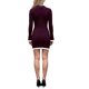 thumbnail image 3 of INSPIRE CHIC Vestido de Suéter para Mujer con Botones Decorativos, Cuello en V, Manga Larga, Volantes, Casual, Otoño, Invierno, Navidad, Mini Vestidos de Punto, Grande, Burdeos, 3 of 6