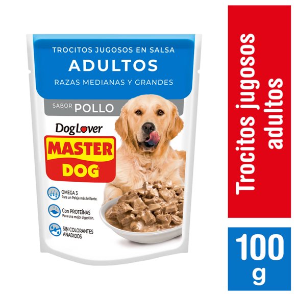 Alimento Húmedo Perro Adulto Trocitos Sabor Pollo Pouch, 100 g