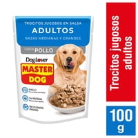 Alimento Húmedo Perro Adulto Trocitos Sabor Pollo Pouch 100 G Master Dog