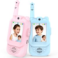 Evznfeo - Walkie Talkies Evanfeo Recargables Para Niños, Paquete De 2 Unidades, Azul/Rosa