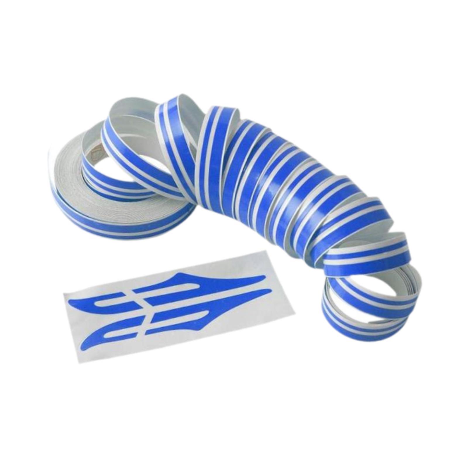 Magideal - Cinta Adhesiva De Vinilo Para Coche Genérica, Calcomanía De Rayas, Cinta Adhesiva Para Decoración Exterior De Coche, 10 M, Para El Lateral De La Carro Azul