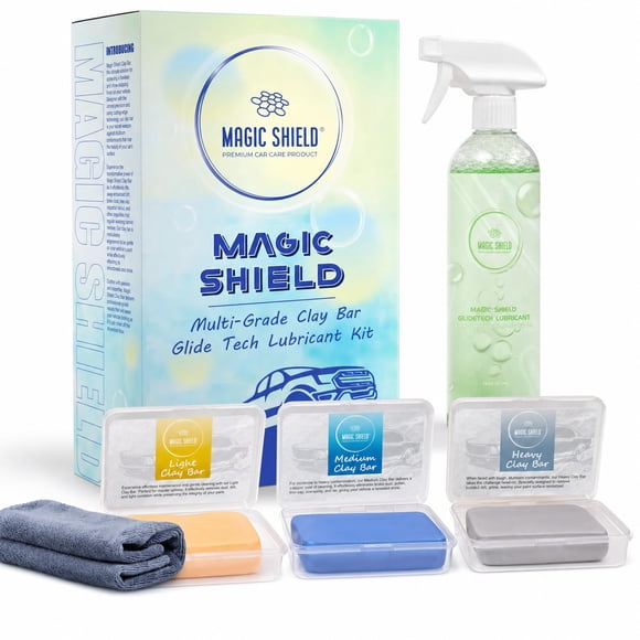 Kit de Barras de Arcilla para Auto Magic Shield 3 x 100 g con Lubricante