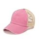 thumbnail image 1 of Unisex Washed Baseball Cap: Distressed Ripped Criss Cross Ponytail Hat - Adjustable Casual Style for Men & Women, 1 of 5