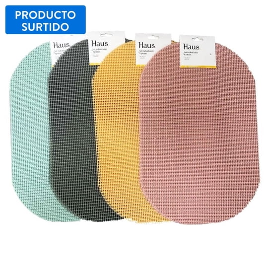Set 4 Individual Waffle 40x70 Pvc, Producto Surtido 1 Un Haus