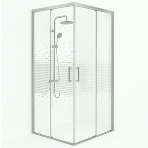 Shower Door Recto Elegant Joytek Mosaicos Blancos (Sin Receptáculo) 90X90 Cm