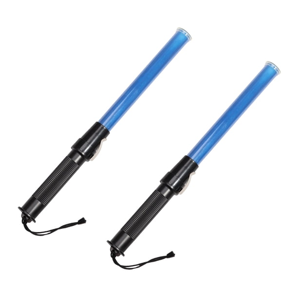 2 bastones de tráfico de 43 cm, luz de advertencia LED