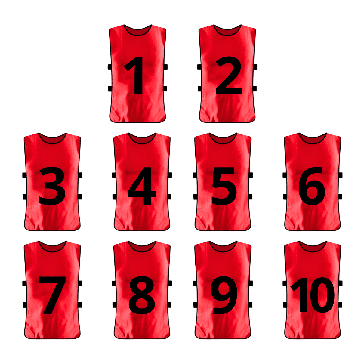 Linea Sport - Set De 10 Petos Deportivos Numerados Para Adultos Unisex