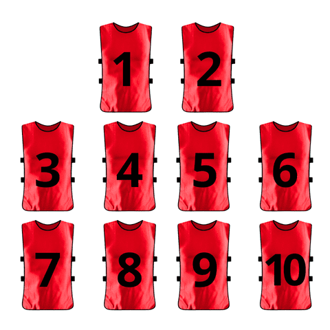 Linea Sport - Set De 10 Petos Deportivos Numerados Para Adultos Unisex