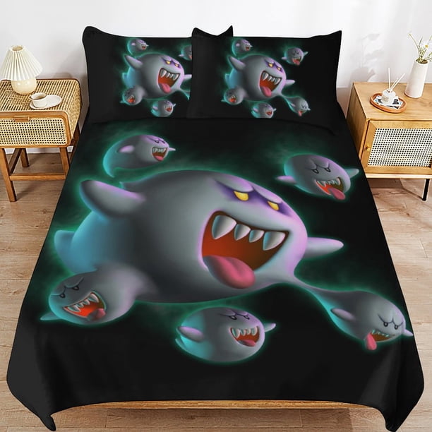 Luigi's Mansion Duvet Cover Set 3 Piece Bedding Set Double Sided Printing Decorative Comforter Cover Set