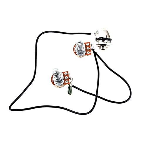 Magideal - Potenciómetro Eléctrico A500K + B500K, Cableado De Circuito Completo, Conector De Tono De Volumen De Audio Para Bajo, Accesorios De Guitarra Eléctrica