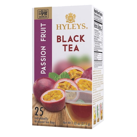 Tea HYLEYS Té negro con sabor a maracuyá, 25 bolsitas