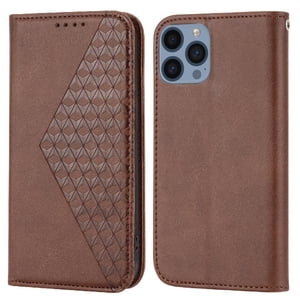 Funda Flip Foxdock Para Iphone 14 Plus , Estilo Billetera Con Diseño Rombo, Correa De Mano Y Soporte, Uso Diario