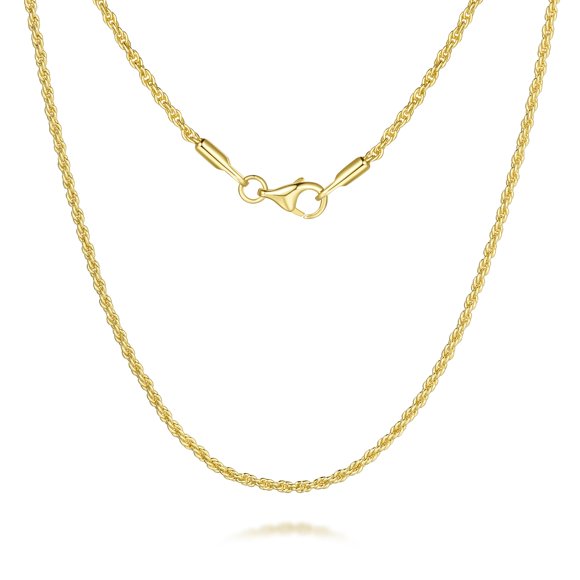 Collar Rewizoo de cadena de cuerda de oro 14K (16-26 pulgadas)