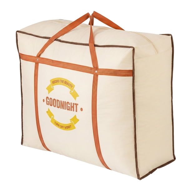 Saco de Almacenamiento Doméstico Engrosado, Amplio Bolso de Mano para Organización de Ropa de Temporada Beige 24.0x20.5x10.6 pulgadas