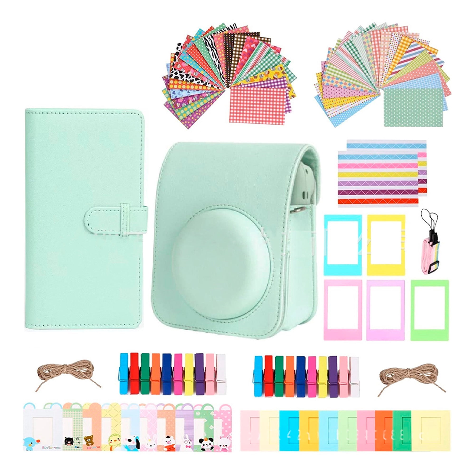 Mgm Importaciones - Estuche Camara Apto Para Instax Mini 12 + Accesorios Verde