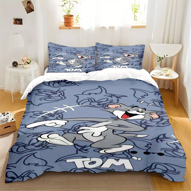 3pcs Bedding setbedding cushion cover Tom and Jerry Bedding set lightweight