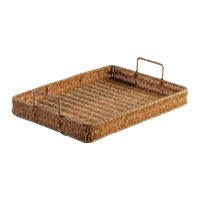 Bothyi - Bandeja Tejida A Mano Para Servir Frutas, Bandejas Para Pan Y Aperitivos, Organizador Para Mesa De Centro Grande