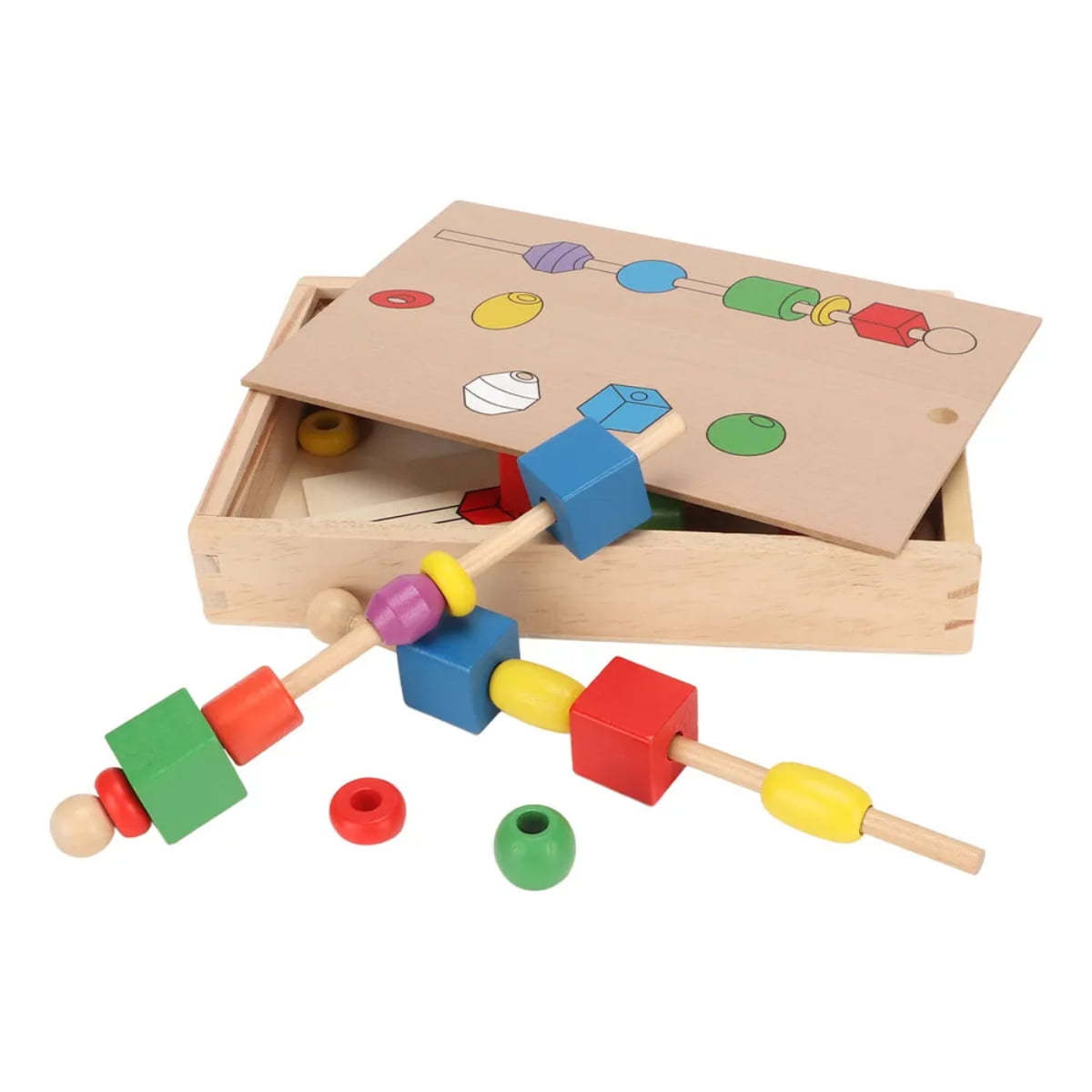 Otuti - Juego De Secuencias Cuentas Madera Juguete Montessori