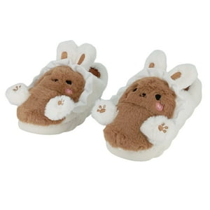 El Edén - Pantuflas De Felpa Diseño De Conejo, Anime, Kawaii Color Chocolate Talla 34-35