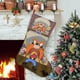 thumbnail image 1 of Sam Bigotes Tema: Calcetines de Navidad, fino lino blanco para colgar en escaleras y chimenea, decoración navideña para el hogar, regalo de Navidad.54cm×38cm, 1 of 5