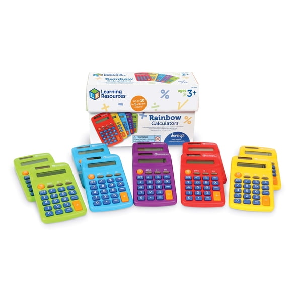 Recursos de aprendizaje de la calculadora Rainbow Solar Powered x10
