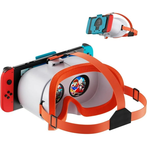Auriculares VR para Nintendo Switch y Switch OLED, con lentes HD ajustables, cómoda correa para la cabeza, Labo VR Kit Gafas 3D para Switch Accesorios-Blanco y azul