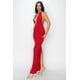 thumbnail image 2 of Saronite Vestido de Fiesta de Corte Alto, Elástico, con Escote en V Profundo, Espalda Descubierta y Abertura, Rojo (para Mujer), 2 of 2