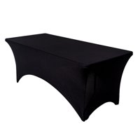 Genérica - Mantel Rectangular Mesa Funda Tela Spandex 180*75*75 Evento Color Negro Liso