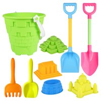 Bothyi - Juego De Herramientas De Pala De Playa De Juguetes De Playa De Arena De Castillo De 9 Piezas Para Actividades Al Aire Libre Verde