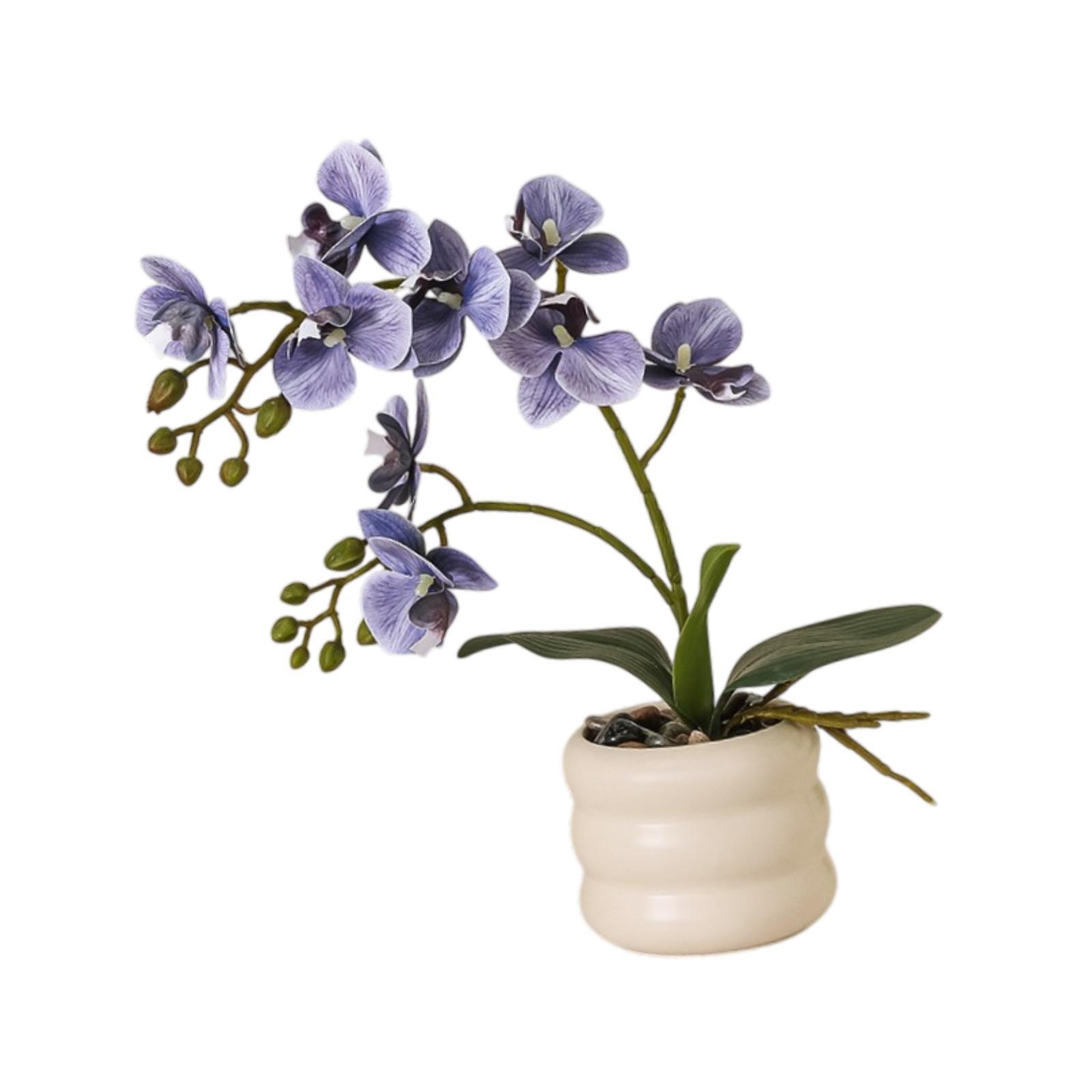 Magideal - Planta Artificial En Maceta Con Flores De Simulación, Decoración De Flores De Imitación De Fácil Mantenimiento Para Interiores, Oficinas Y Vacaciones Púrpura