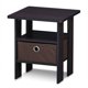 thumbnail image 3 of Mesa Auxiliar Furinno ANDREY con Estantes Abiertos y Caja de Tela – Nogal Oscuro, 3 of 7