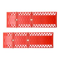 Magideal - 2 Piezas De Tableros De Tracción Plegables Genéricos, Pista De Tracción Todoterreno, Tapete De Emergencia Portátil Para Neumáticos Rojo Para Vehículos