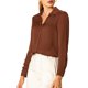 thumbnail image 5 of INSPIRE CHIC Camisas Elegantes para Mujer Cuello de Punta Manga Larga Blusa de Satén Suave Conjunto de Regreso a Clases para Maestras Marrón M, 5 of 7