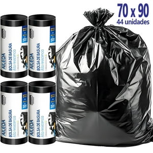 Aileda Bolsa De Basura Pequeña 70X90 Cms - Excelente Calidad 1 Rollo Con 11 Unidades (Un Total De 44 Unidades)