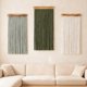 thumbnail image 2 of Xiao Hua Tapiz decorativo de pared con borla verde claro, 1 pieza, 15,7 x 35,4 pulgadas, estilo bohemio, ideal para la decoración de paredes de dormitorios y salas de estar., 2 of 3