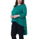 thumbnail image 4 of Blusa de Día de San Patricio para Mujer de Talla Grande de Agnes Orinda, Dobladillo Alto Bajo, Cuello Redondo, Manga 3/4, Top Casual Túnica 1X Verde, 4 of 6
