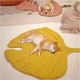 thumbnail image 1 of Manta decorativa 3D con forma de hojas para mascota, cojín de cama para perro, alfombra para perro, almohadilla reversible de algodón con diseño de hojas verdes, para el hogar (color: amarillo (50 x 4, 1 of 7