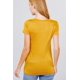 thumbnail image 4 of Saronite Camisa Básica de Manga Corta con Cuello Redondo y Bolsillo, Color Mostaza Rubí (para Mujer), 4 of 4