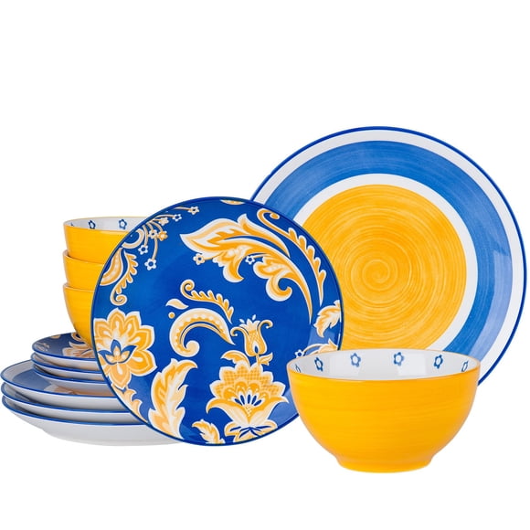 Juego de vajilla Wisenvoy Ceramic para 4 personas con platos y cuencos