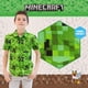 thumbnail image 4 of Camisa de Botones Verde Creeper de Minecraft para Niños 7-8 Años Manga Corta, 4 of 6