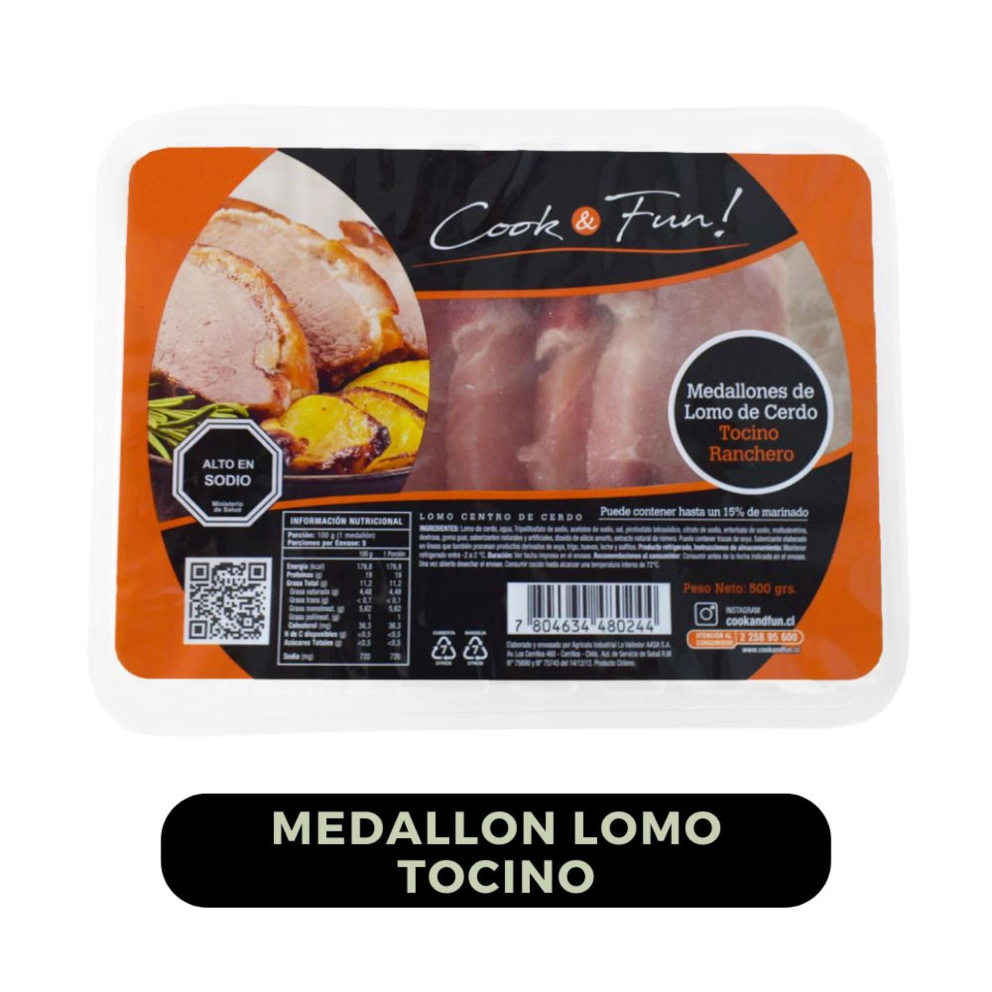 Medallon Lomo Cerdo Refrigerado 500 g Cook & Fun