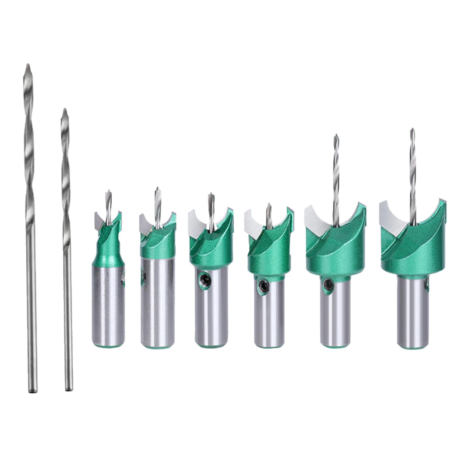 Ioensy - 6 Piezas De Broca De Enrutador De Madera Con 2 Brocas Centrales Duraderas Para Nudos Hábiles De Palisandro