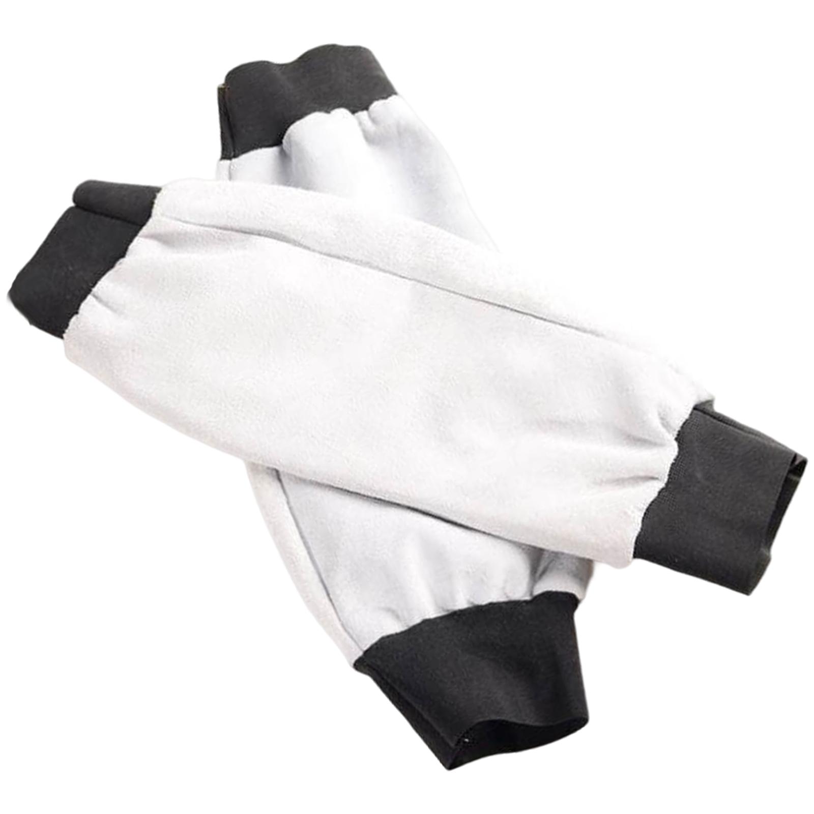 Ioensy - Mangas De Soldadura Con Puño Elástico Cuero Artificial Resistente Al Calor Blanco
