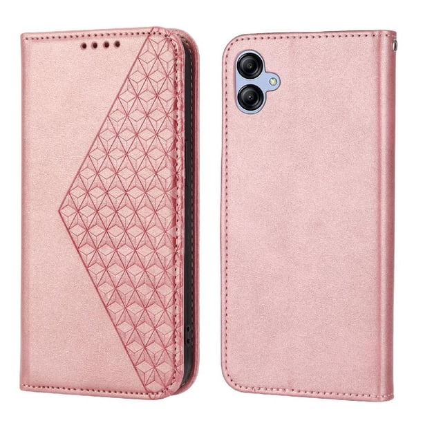 Funda Flip FOXDOCK para Samsung Galaxy A04E , Estilo Billetera con Diseño Rombo, Correa de Mano y Soporte, Uso Diario