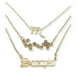 thumbnail image 1 of Collar Multicapa 3 En 1 Colgantes Zodiaco Escorpio baño de oro 14kl, 1 of 4