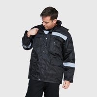Jayson - Parka Impermeable Con Reflectante Negro S