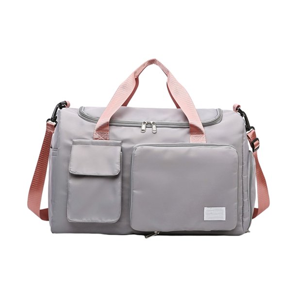 Bolsa de gimnasio pequeña para mujer, bolsa de fin de semana impermeable con compartimento para zapatos y bolsillo impermeable, bolsa de viaje, bolsa de viaje para pasar la noche.