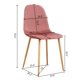 thumbnail image 3 of Juego de 4 sillas de comedor tapizadas en terciopelo rosa, 3 of 3