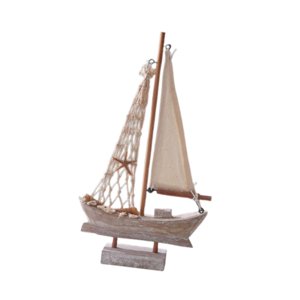 Magideal - Vail De Madera Barco De Vela De Madera Tema Náutico Tradicional Modelo De En Miniatura Varoramiento Para La Sala De Estar De La Sala De Estar H 28 Cm X 155 Cm X 4 Cm